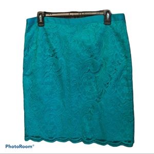 Madison green lace skirt.